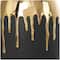 CosmoLiving by Cosmopolitan 13" Black Ceramic Vase with Abstract Gold Melting Drips